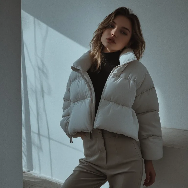 Puff Jacket with Chic Accessories