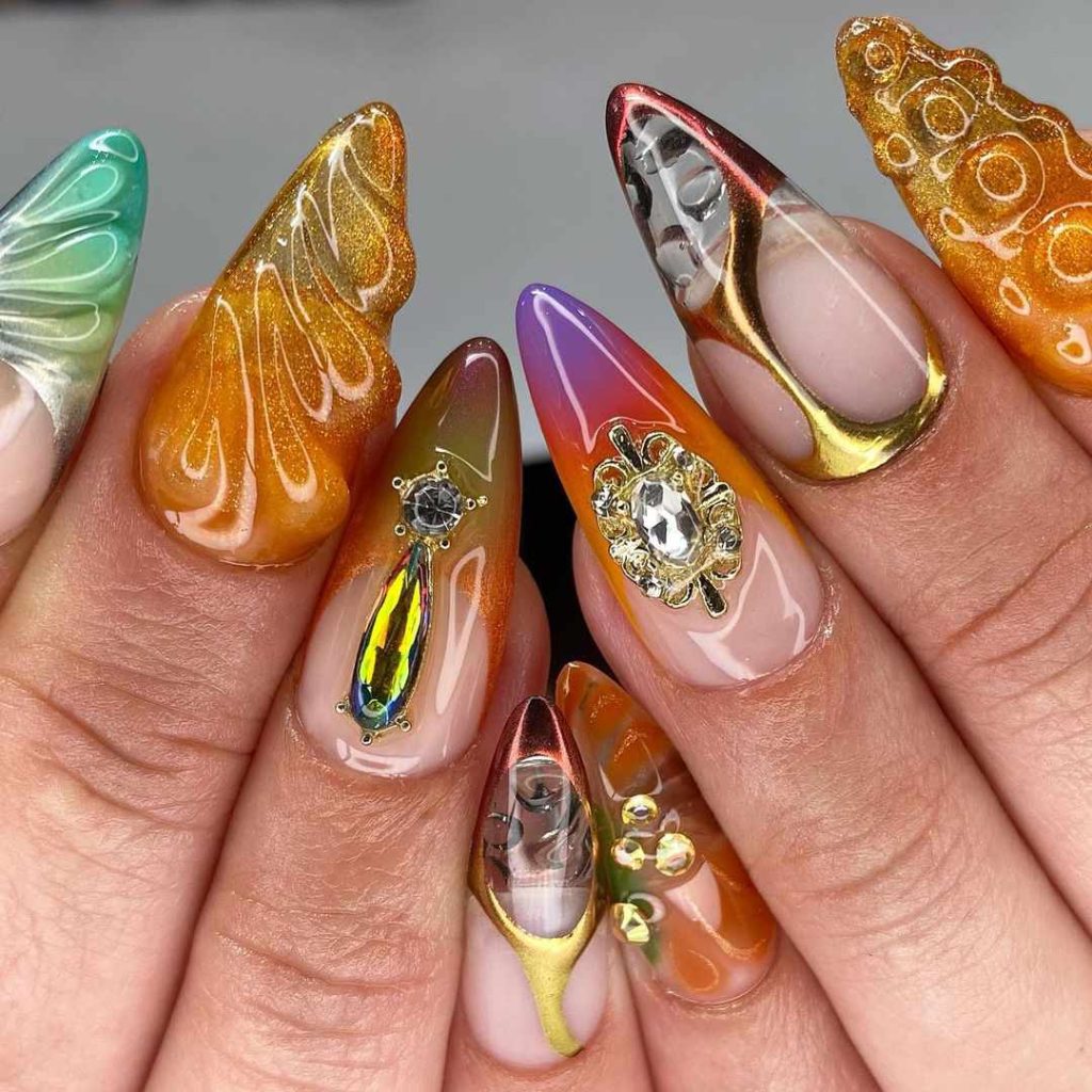 Sparkly Nail Art with Gems