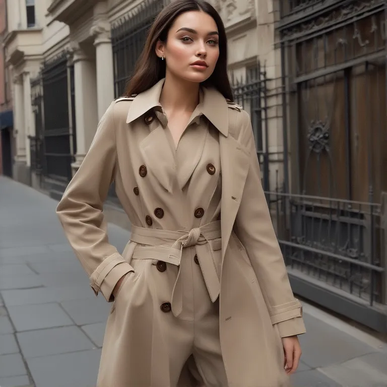 Trench Coat with Tailored Pants